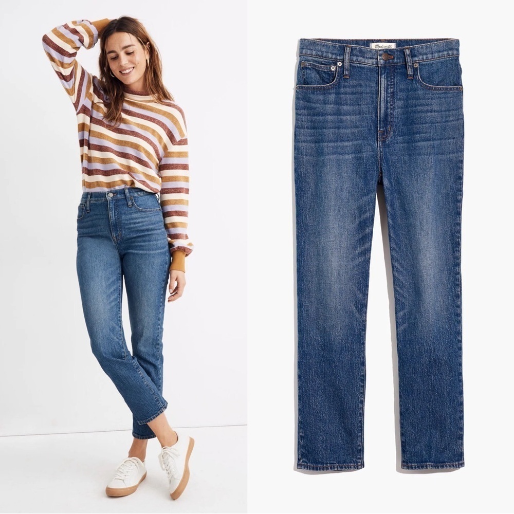 Madewell • Classic Straight Jeans in Coldbrook Wash slim ankle cropped blue